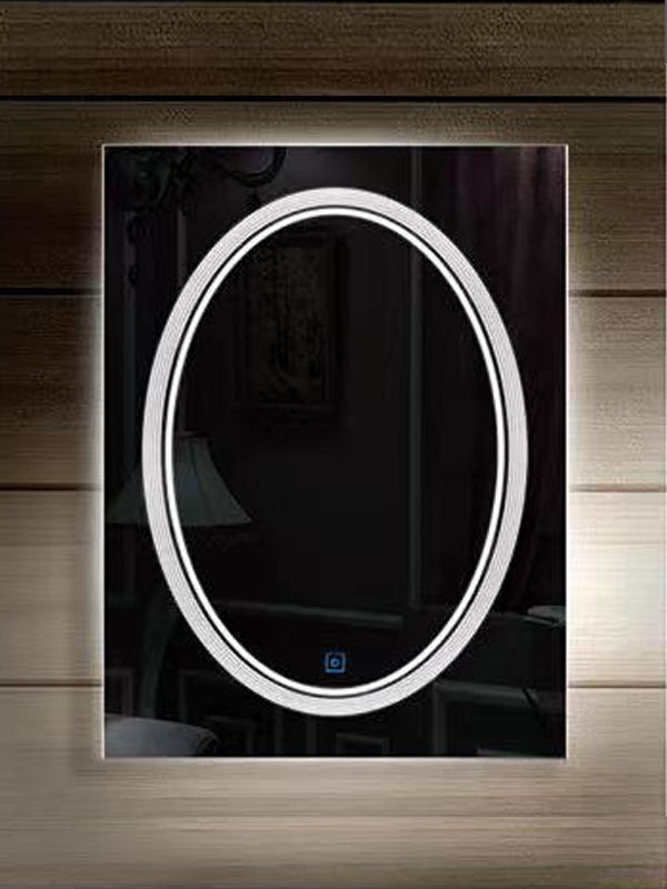 B38 LED هوشمند آینه حمام با صفحه لمسی مربعی با نمایشگر دما